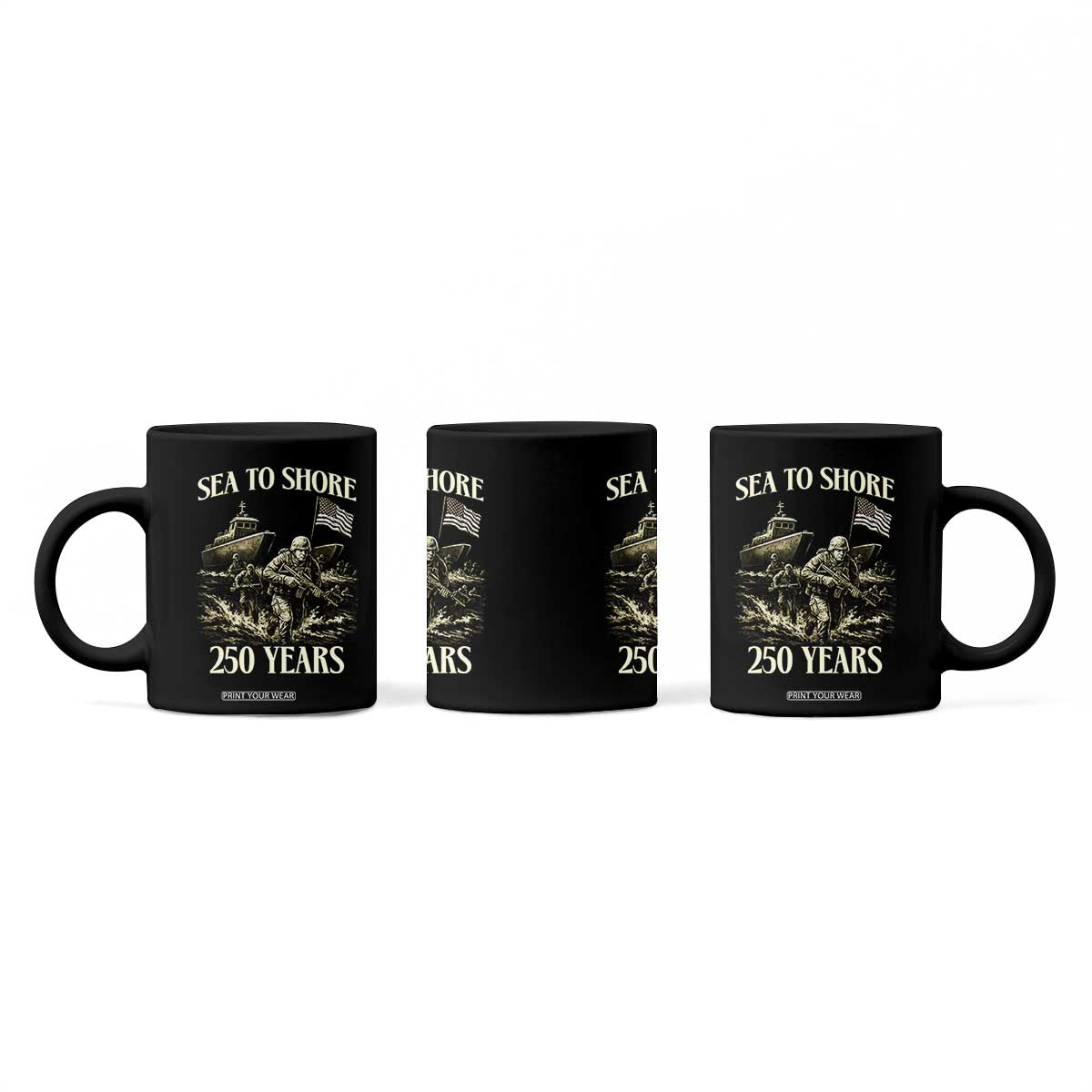 Military Navy 250th Anniversary Coffee Mug Sea To Shore 250 Years TS02 Print Your Wear