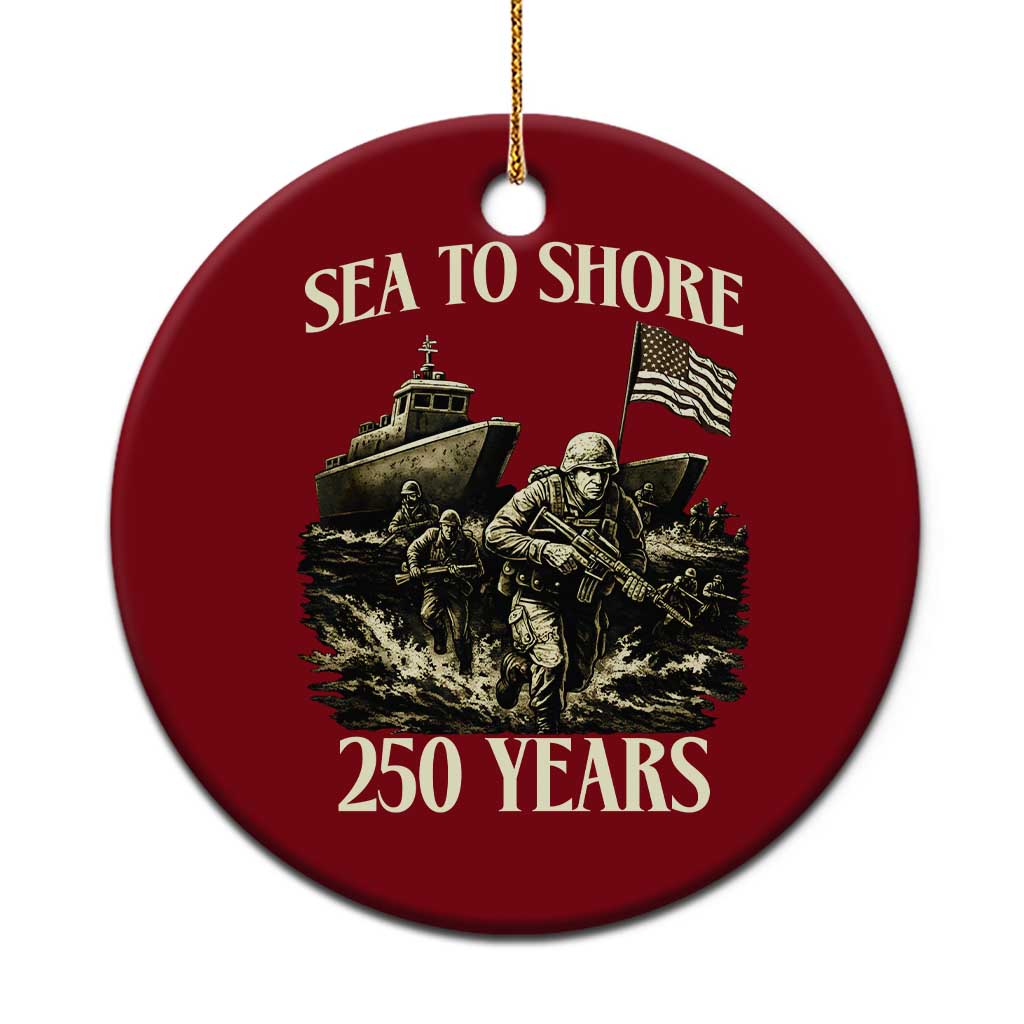 Military Navy 250th Anniversary Ceramic Ornament Sea To Shore 250 Years TS02 1pc Red Print Your Wear