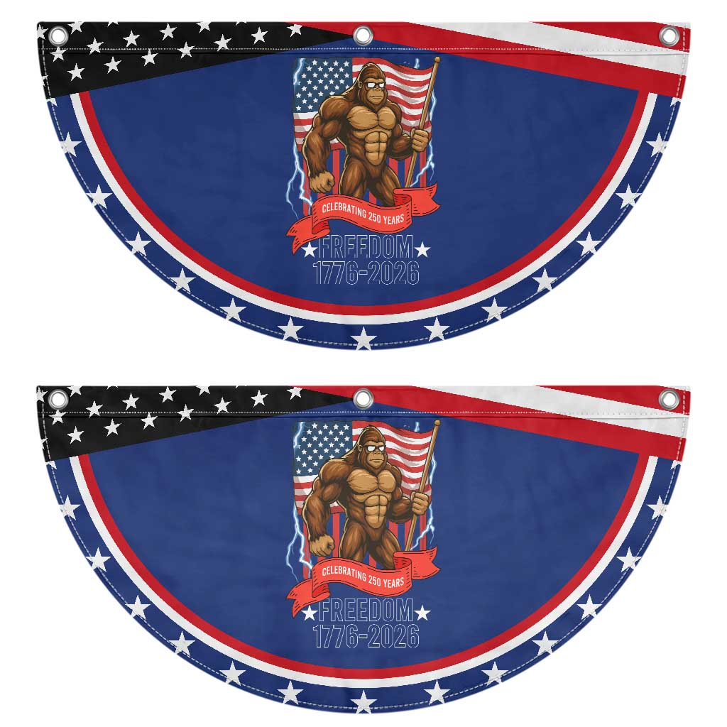 American Bigfoot US 250th Anniversary Patriotic Fan Flag Sasquatch Celebrating 250 Years of Freedom 1776 to 2026 TS02 2pcs pack Classic Navy Print Your Wear