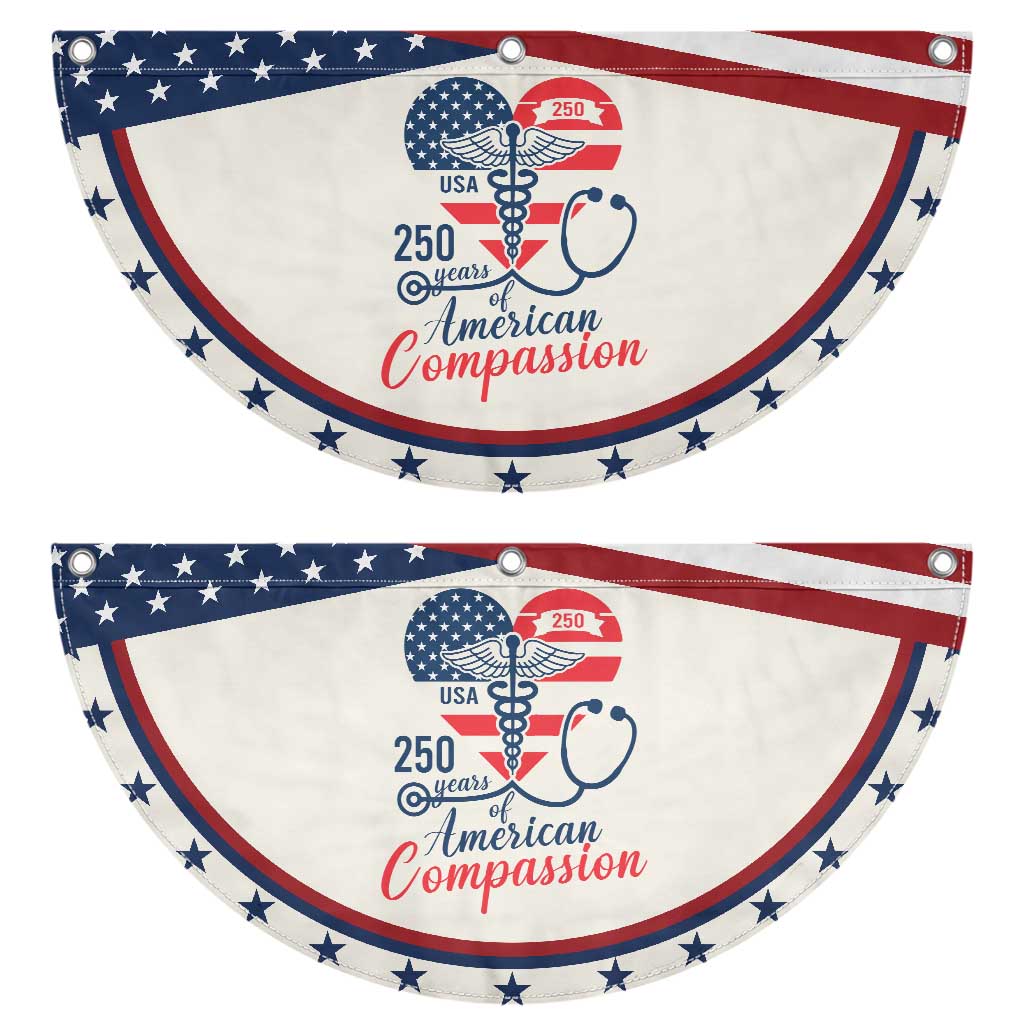 USA 250 Years of Compassion Patriotic Fan Flag Medical Worker TS02 2pcs pack Classic Beige Print Your Wear