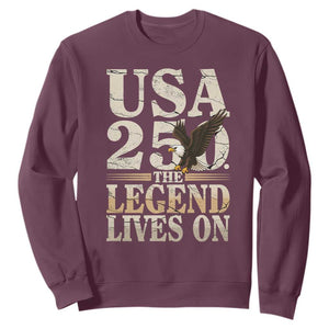 USA 250 The Legend Lives On Sweatshirt Patriotic Eagle for Semiquincentennial 2026 TS02 Maroon Print Your Wear
