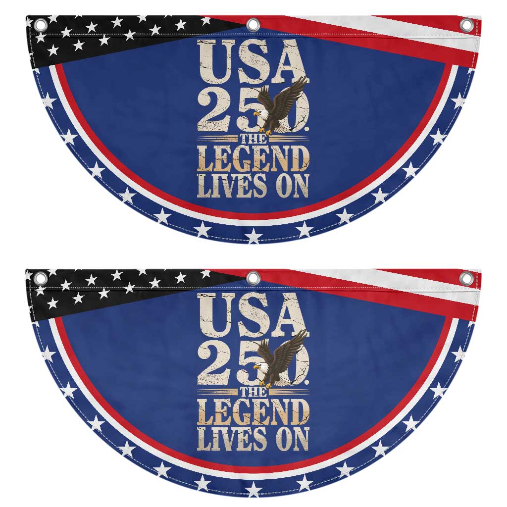 USA 250 The Legend Lives On Patriotic Fan Flag Eagle for Semiquincentennial 2026 TS02 2pcs pack Classic Navy Print Your Wear