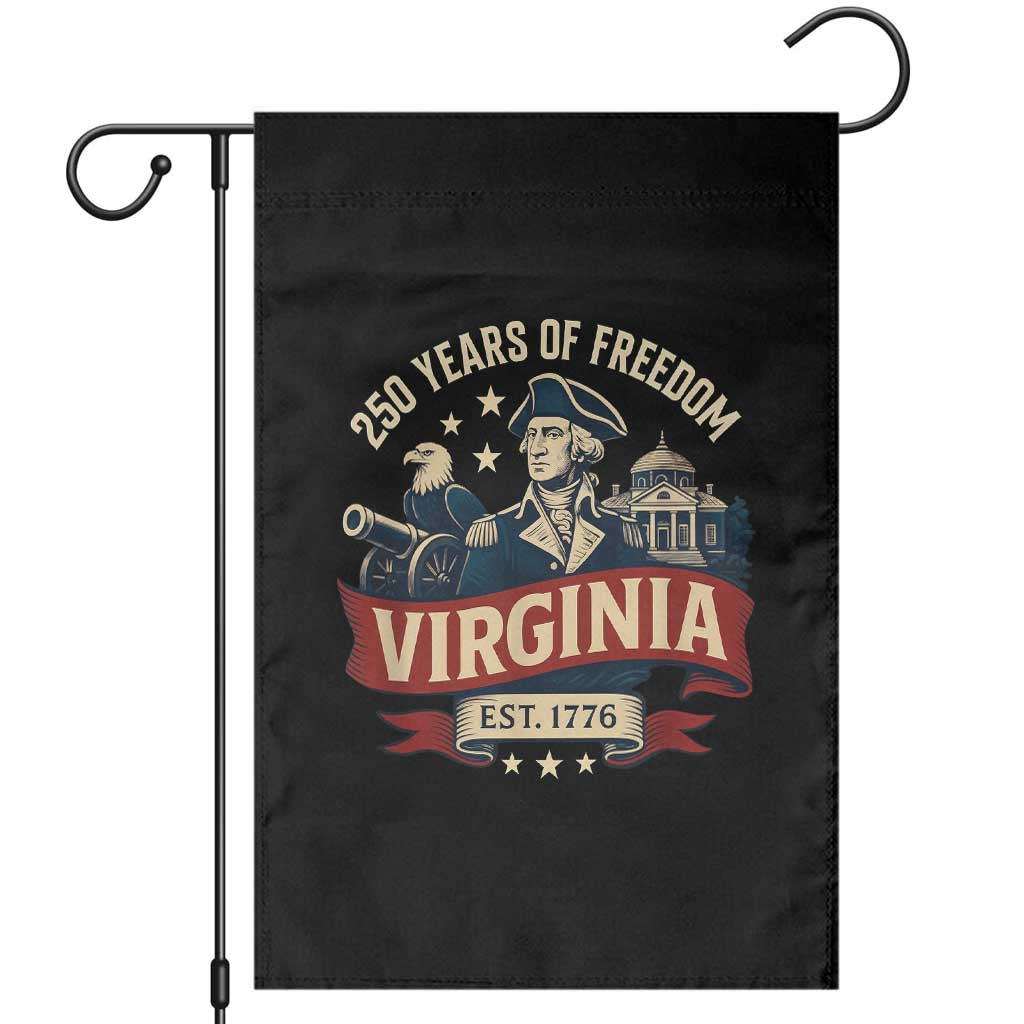 Virginia 250 Years of Freedom Garden Flag - George Washington Patriotic State Pride Est 1776 TS02 Black Print Your Wear