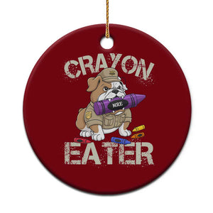 Crayon Eater Bulldog Ceramic Ornament Funny Military Gift with Combat Pup and MRE Crayon TS02 1pc Red Print Your Wear