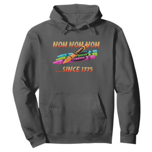 Nom Nom Nom Crayons Hoodie Since 1775 Funny Military Joke Veterans TS02 Dark Heather Print Your Wear