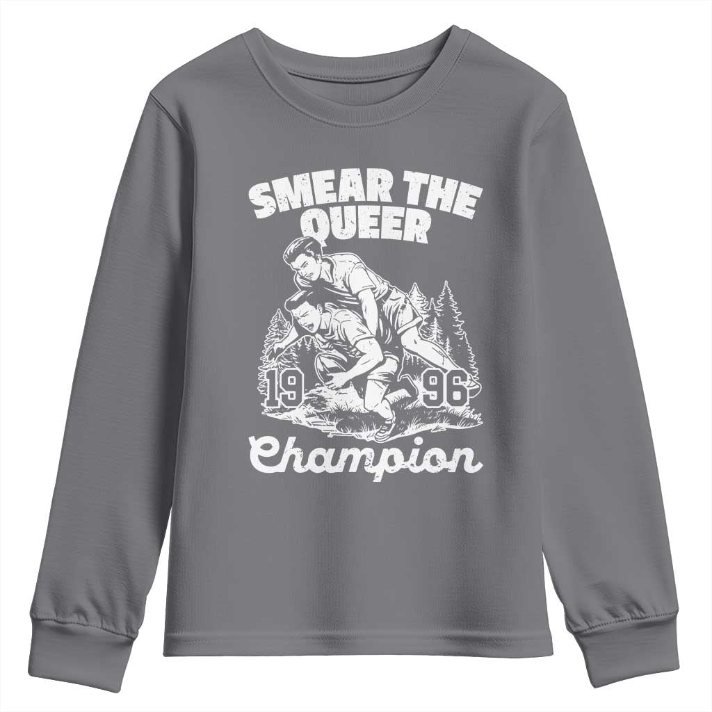 Sarcastic Smear The Qur Playround Game Youth Sweatshirt LGBTQ Queer Pride TS02 Charcoal Print Your Wear