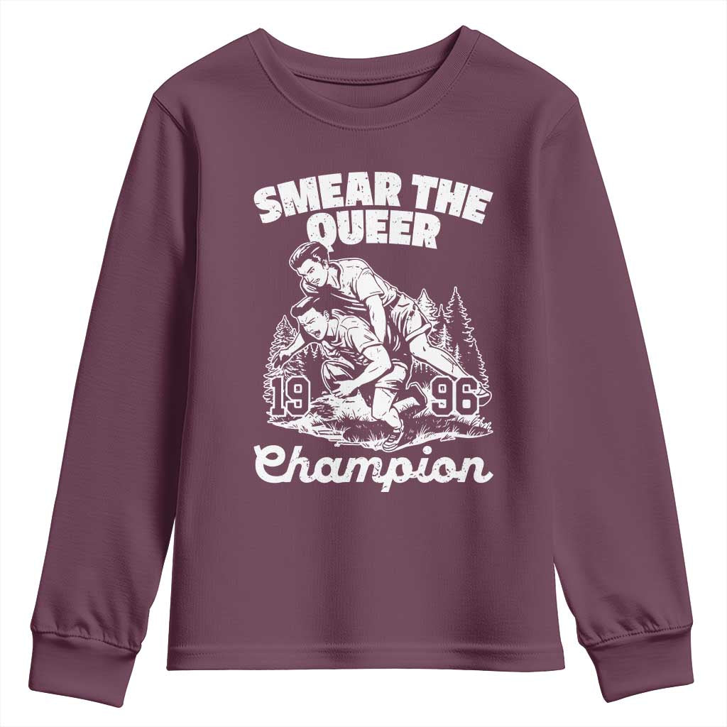 Sarcastic Smear The Qur Playround Game Youth Sweatshirt LGBTQ Queer Pride TS02 Maroon Print Your Wear