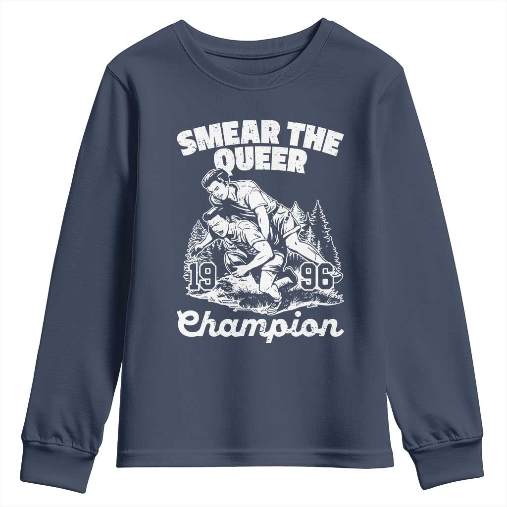 Sarcastic Smear The Qur Playround Game Youth Sweatshirt LGBTQ Queer Pride TS02 Navy Print Your Wear