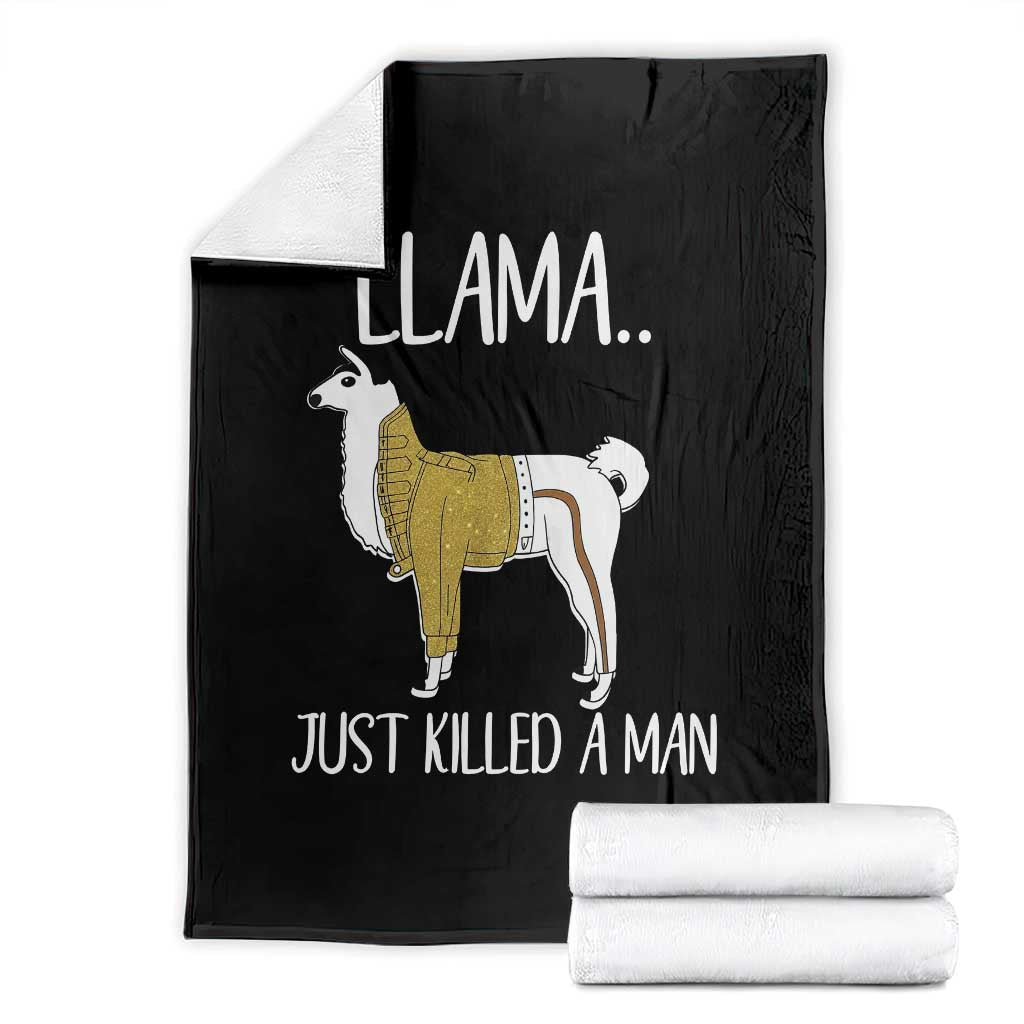 Funny Llama Just Killed a Man Throw Blanket Animal Pun Internet Meme TS02 Black Print Your Wear