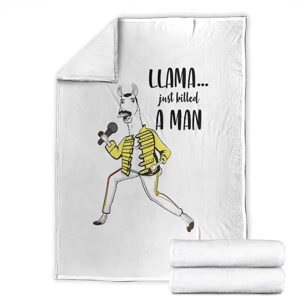 Funny Llama Just Killed a Man Throw Blanket Singing Animal Pun Internet Meme TS02 Black Print Your Wear