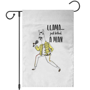 Funny Llama Just Killed a Man Garden Flag Singing Animal Pun Internet Meme TS02 Black Print Your Wear