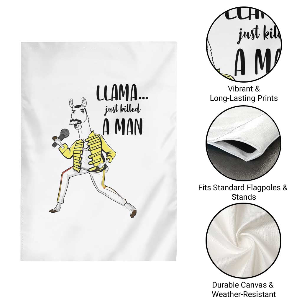 Funny Llama Just Killed a Man Garden Flag Singing Animal Pun Internet Meme TS02 Print Your Wear