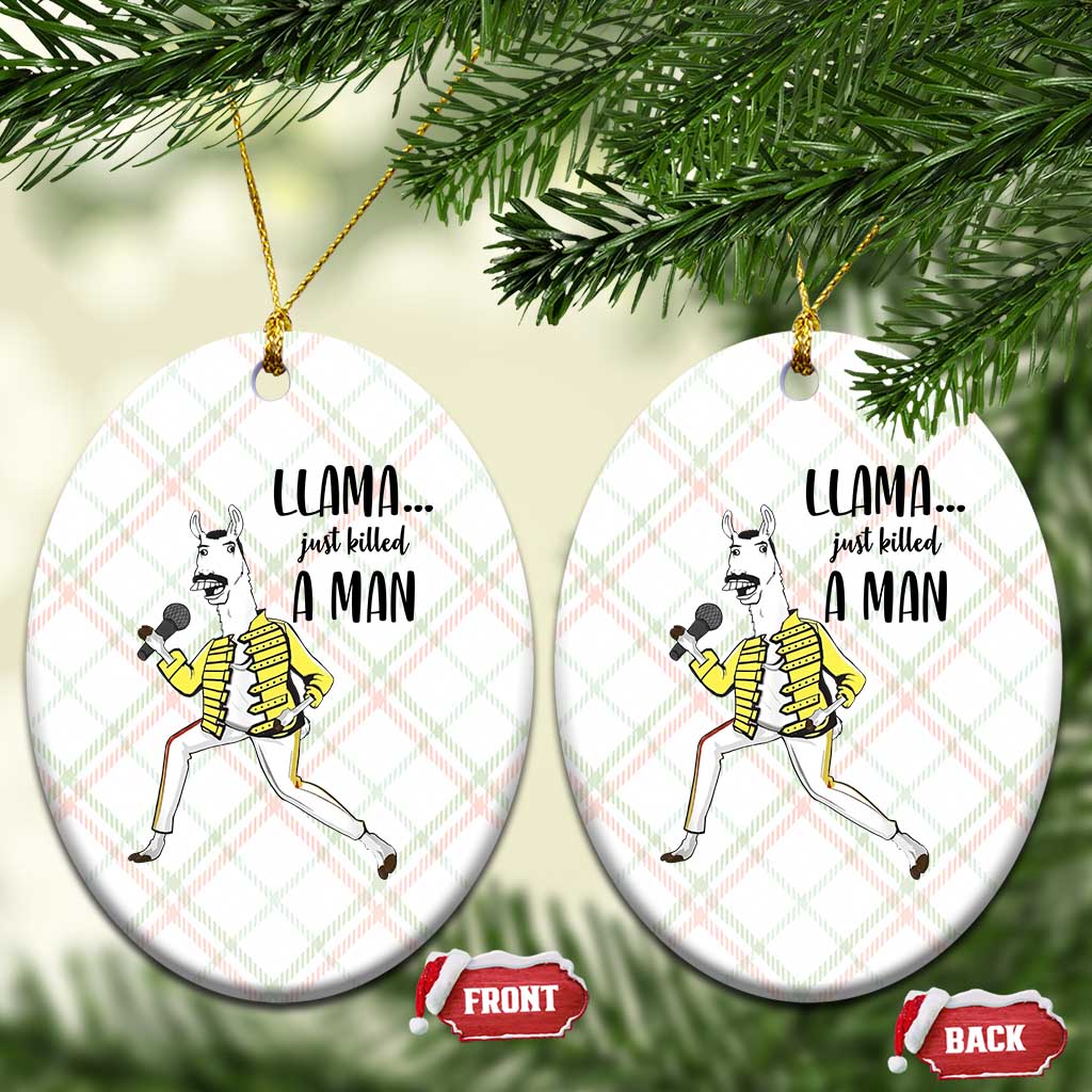 Funny Llama Just Killed a Man Ceramic Ornament Singing Animal Pun Internet Meme TS02 Print Your Wear
