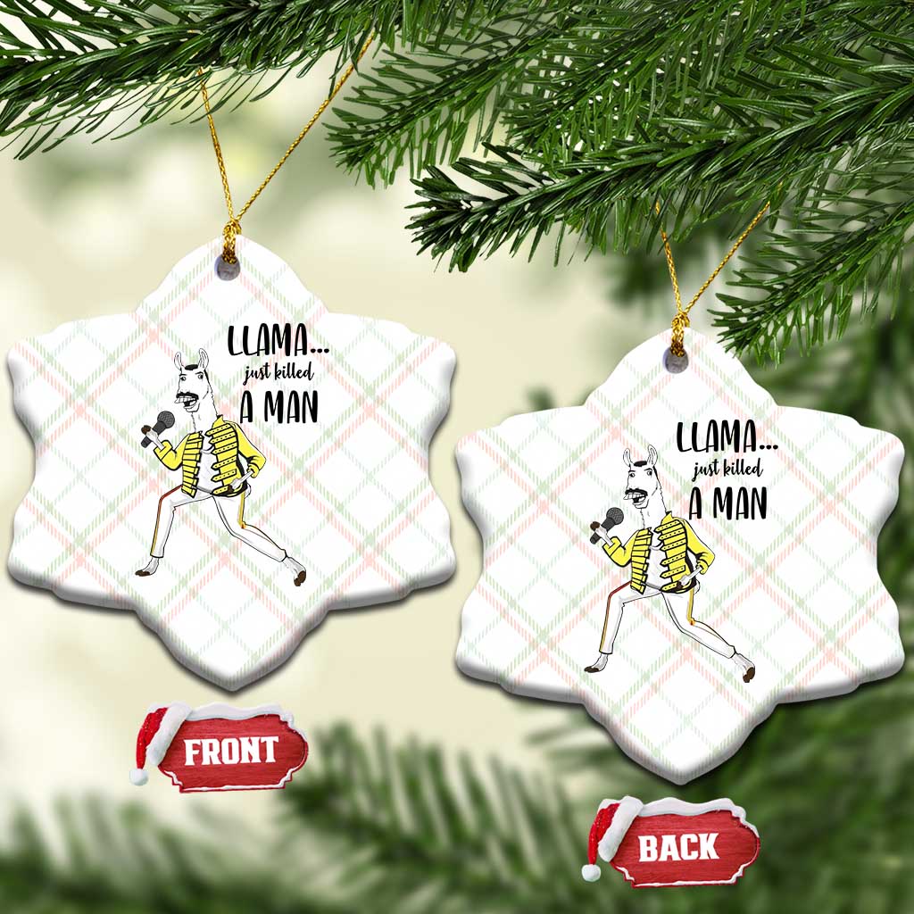 Funny Llama Just Killed a Man Ceramic Ornament Singing Animal Pun Internet Meme TS02 Print Your Wear