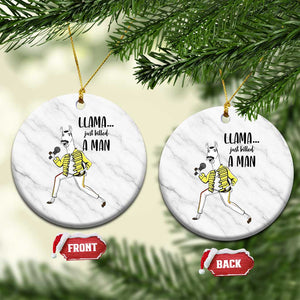 Funny Llama Just Killed a Man Ceramic Ornament Singing Animal Pun Internet Meme TS02 1pc White Marble Print Your Wear
