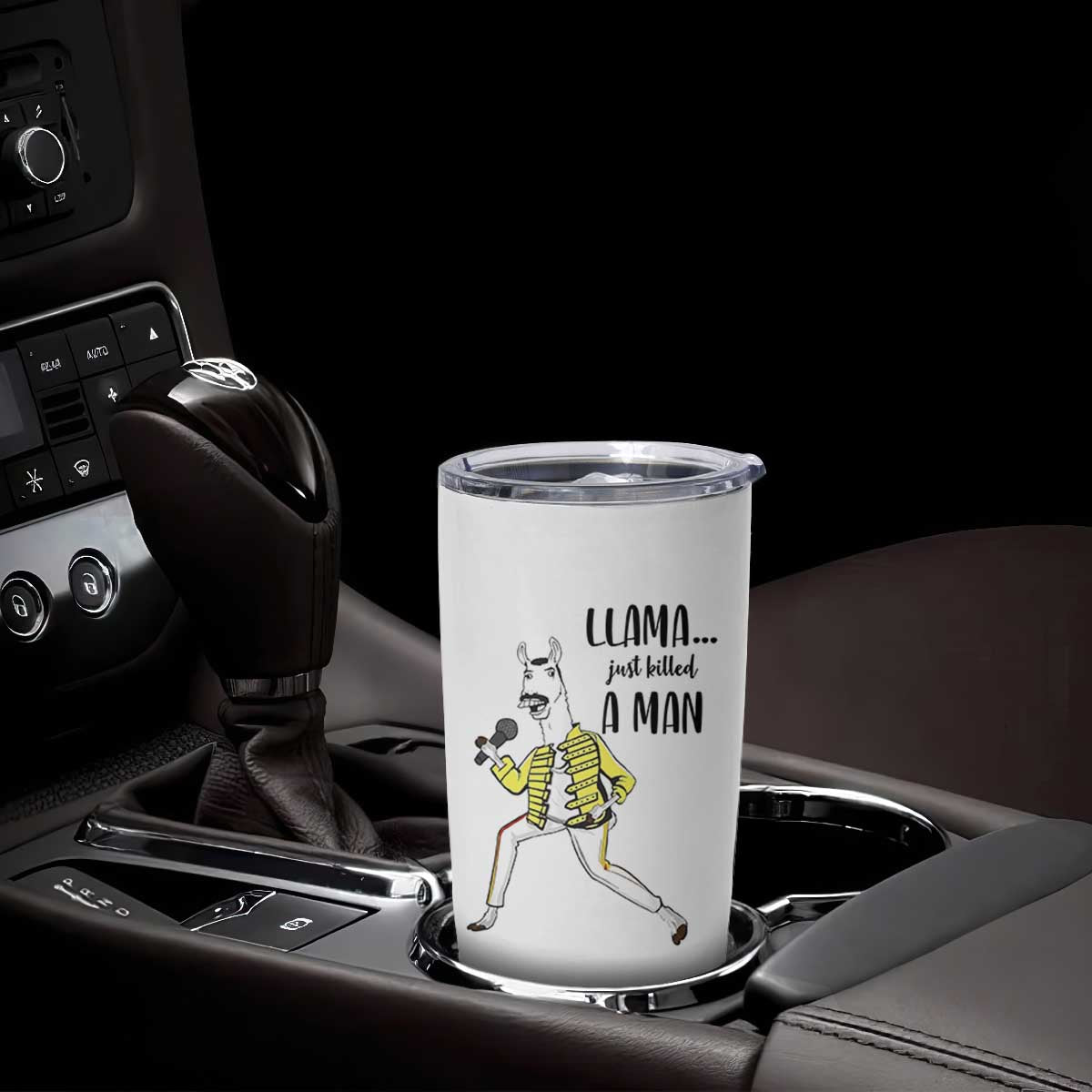Funny Llama Just Killed a Man Tumbler Cup Singing Animal Pun Internet Meme TS02 Print Your Wear