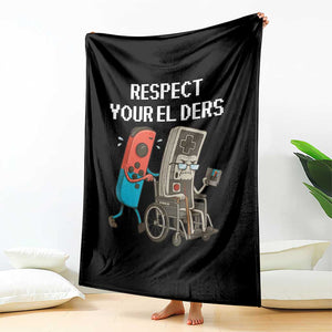 Respect Your Elders Retro Gaming Meme Throw Blanket Funny Gamer Controller 80s TS02 Print Your Wear