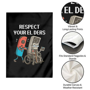 Respect Your Elders Retro Gaming Meme Garden Flag Funny Gamer Controller 80s TS02 Print Your Wear