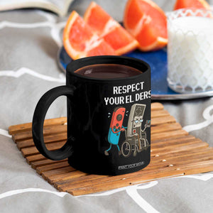 Respect Your Elders Retro Gaming Meme Coffee Mug Funny Gamer Controller 80s TS02 Print Your Wear