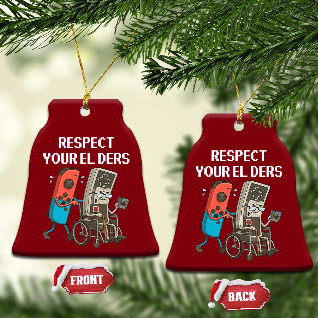 Respect Your Elders Retro Gaming Meme Ceramic Ornament Funny Gamer Controller 80s TS02 Print Your Wear