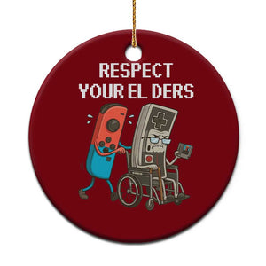 Respect Your Elders Retro Gaming Meme Ceramic Ornament Funny Gamer Controller 80s TS02 1pc Red Print Your Wear