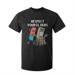 Respect Your Elders Retro Gaming Meme T Shirt For Kid Funny Gamer Controller 80s TS02 Black Print Your Wear