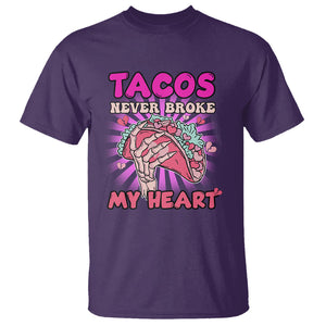 Taco Lover T Shirt Tacos Never Broke My Heart Pink Mexican Food TS02 Purple Printyourwear