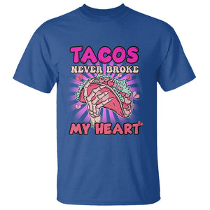 Taco Lover T Shirt Tacos Never Broke My Heart Pink Mexican Food TS02 Royal Blue Printyourwear