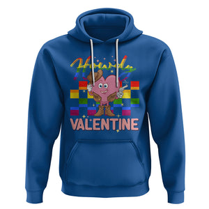 LGBT Valentine Hoodie Howdy Valentine Funny Retro Western Cowboy Heart Pride Flag TS02 Royal Blue Printyourwear