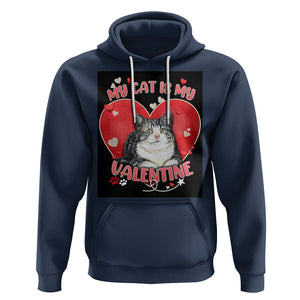 My Cat Is My Valentine Hoodie Meowentine Cute Heart TS02 Navy Printyourwear