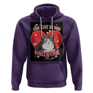 My Cat Is My Valentine Hoodie Meowentine Cute Heart TS02 Purple Printyourwear