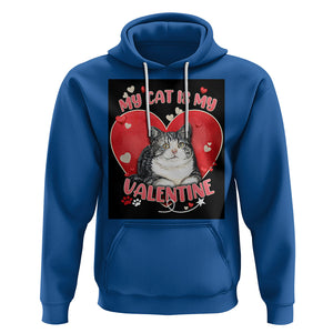 My Cat Is My Valentine Hoodie Meowentine Cute Heart TS02 Royal Blue Printyourwear