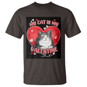 My Cat Is My Valentine T Shirt Meowentine Cute Heart TS02 Dark Chocolate Printyourwear