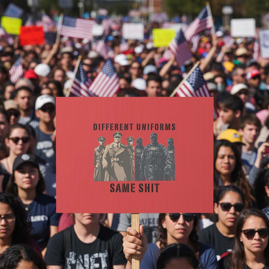 Different Uniforms Same Shit Sarcastic Protest Sign Anti Authoritarian Fascism Protest TS02 Horizontal 18