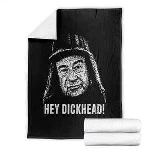 Hey Dckhead Grumpy Old Man Humor Throw Blanket Jerk Sarcastic Comedy TS02 Black Print Your Wear