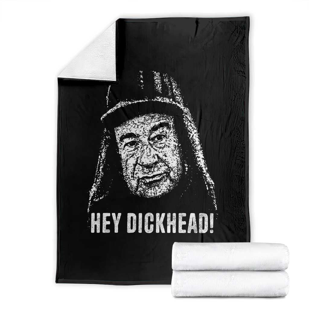 Hey Dckhead Grumpy Old Man Humor Throw Blanket Jerk Sarcastic Comedy TS02 Black Print Your Wear