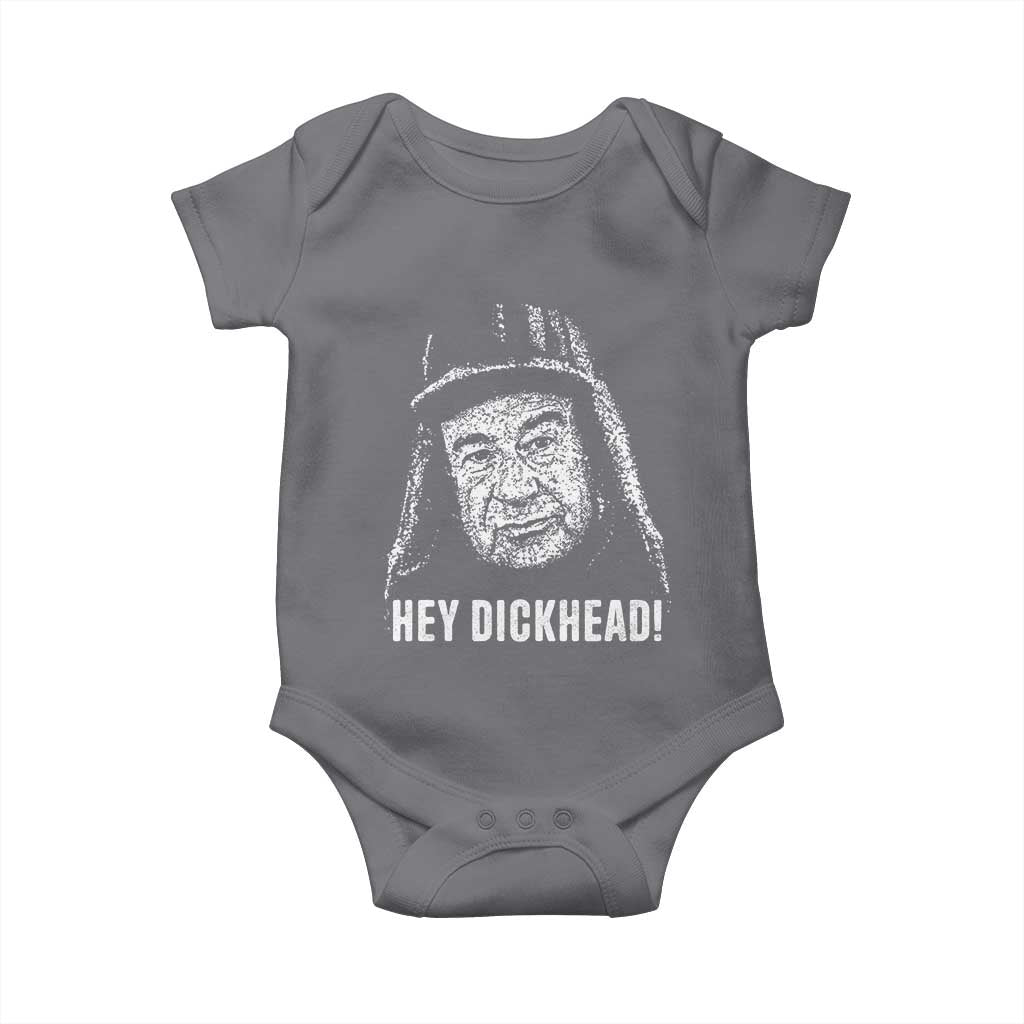 Hey Dckhead Grumpy Old Man Humor Baby Onesie Jerk Sarcastic Comedy TS02 Charcoal Print Your Wear