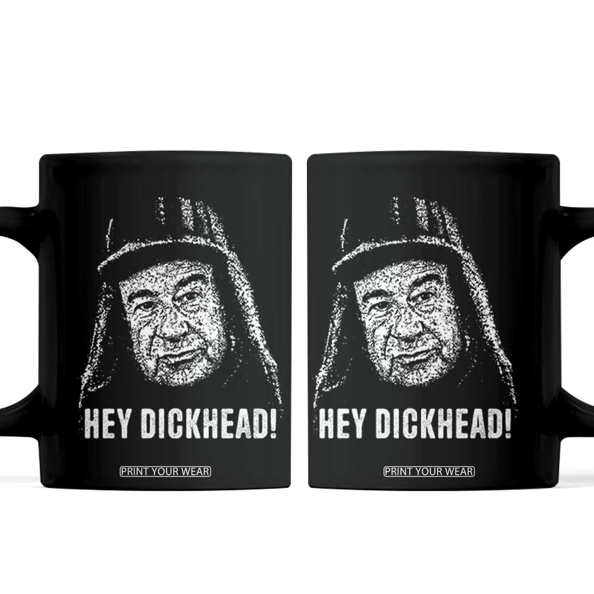 Hey Dckhead Grumpy Old Man Humor Coffee Mug Jerk Sarcastic Comedy TS02 Black Print Your Wear