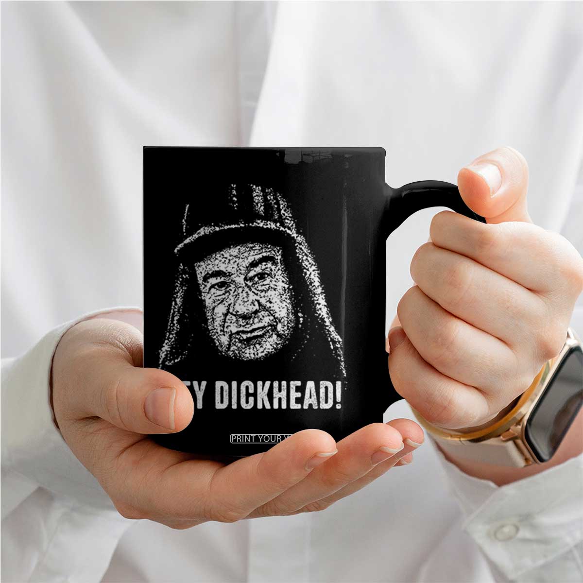 Hey Dckhead Grumpy Old Man Humor Coffee Mug Jerk Sarcastic Comedy TS02 Print Your Wear