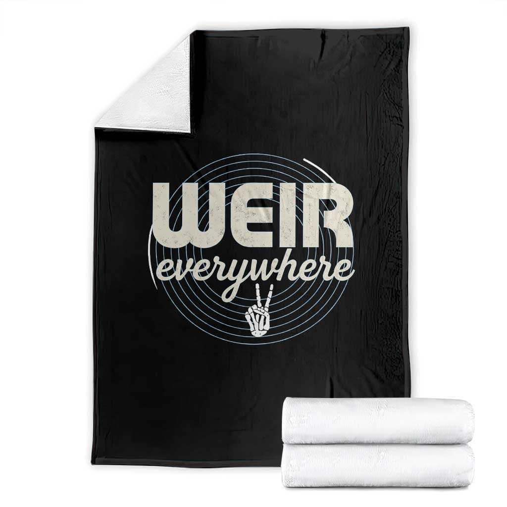 Weir Everywhere Retro Tribute Throw Blanket Psychedelic Peace and Music Culture TS02 Black Print Your Wear