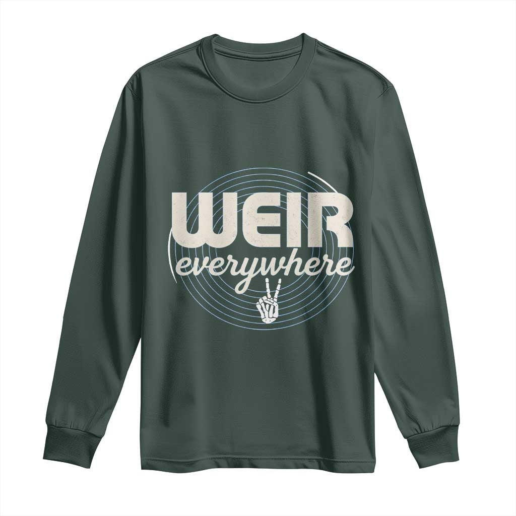 Weir Everywhere Retro Tribute Long Sleeve Shirt Psychedelic Peace and Music Culture TS02 Dark Forest Green Print Your Wear