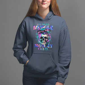 Skull Mom Hoodie Anti Social Muscle Mommy Club Tie Dye Messy Bun Mama TS02 Navy Printyourwear