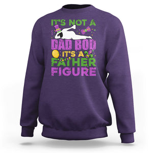 Funny Mardi Gras Dad Sweatshirt It's Not A Dad Bod It's A Father Figure TS02 Purple Printyourwear