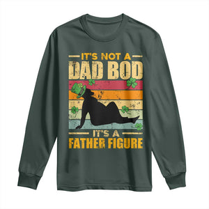 Funny Daddy St Patricks Day Long Sleeve Shirt It's Not A Dad Bod It's A Father Figure TS02 Dark Forest Green Print Your Wear