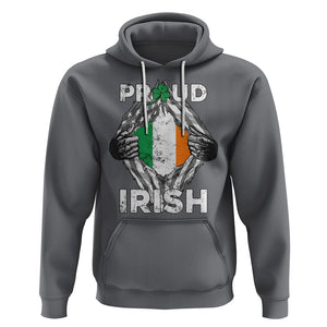 Proud Irish St. Patricks Day Hoodie Half American Half Ireland Flag TS02 Charcoal Printyourwear