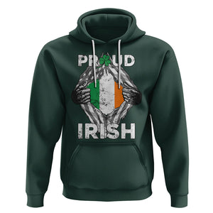 Proud Irish St. Patricks Day Hoodie Half American Half Ireland Flag TS02 Dark Forest Green Printyourwear