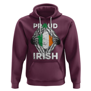 Proud Irish St. Patricks Day Hoodie Half American Half Ireland Flag TS02 Maroon Printyourwear