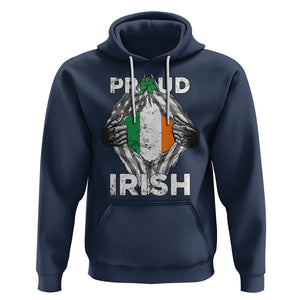 Proud Irish St. Patricks Day Hoodie Half American Half Ireland Flag TS02 Navy Printyourwear