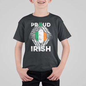 Proud Irish St. Patricks Day T Shirt For Kid Half American Half Ireland Flag TS02 Black Printyourwear