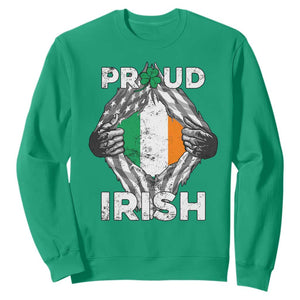 Proud Irish St. Patricks Day Sweatshirt Half American Half Ireland Flag TS02 Irish Green Printyourwear
